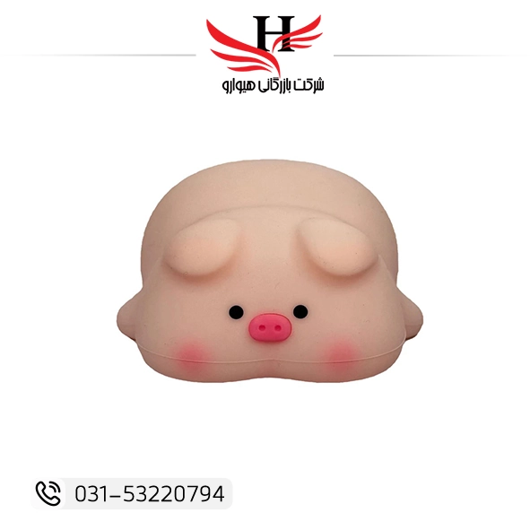 چراغ خواب سیلیکونی طرح خوک PINK-YH-308 با نور ملایم و بدنه نرم مناسب اتاق کودک، هدیه و خرید عمده از هیوارو